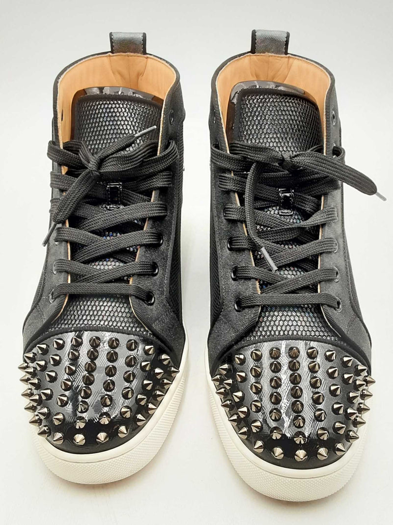 Christian Louboutin Patent & Mesh Lou Spikes Orlato Sneakers Size 43 Eb1224oxzsa