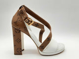 Louis Vuitton Reverse Monogram Matchmake Cross Strap Heels Size 40 Fw1124oorde