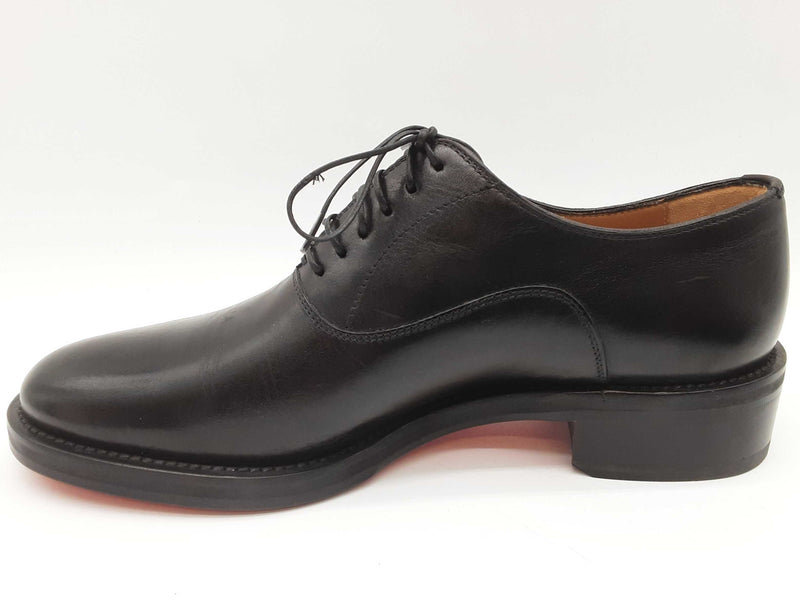 Christian Louboutin City Bro Flat Black Leather Shoes Size Eu 39.5 Do0425lxzde