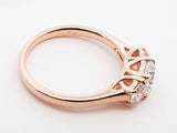 1.14 Cttw Diamond 14k Rose Gold Three-stone Ring W/cert 3.2g Sz 6.5 Fw0226lpxzdu