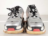 Balenciaga Triple S Metallic Silver Sneakers Size 10 Us Sd0126lzxde