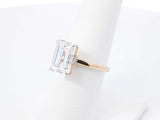 4.14 Cttw Emerald-cut Lab-created Diamond & 14k Yellow Gold Solitaire Engagement Ring & Cert 3.2 Grams Size 6.75 Fw0126lrrzdu