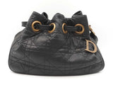 Christian Dior Cannage-quilted Black Leather Drawstring Bucket Bag Fw08ozxdu