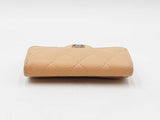 Chanel Classic Flap Card Holder In Beige Quilted Caviar Leather Fw0925wzxdu