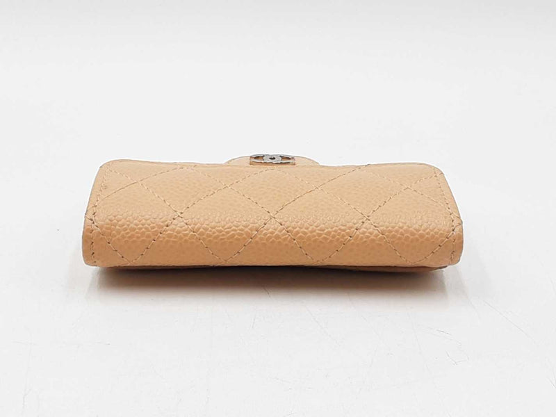 Chanel Classic Flap Card Holder In Beige Quilted Caviar Leather Fw0925wzxdu