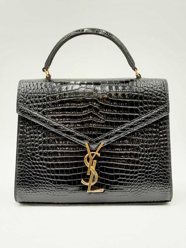 Yves Saint Laurent Cassandra Crocodile Embossed Leather Top Handle Eb0125lxxzdu