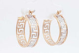 18k Yellow Gold Greek Key Hoop Earrings 3 Grams Eb0426oorsa