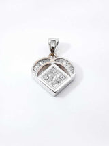 1.11 Cttw Diamond & 14k White Gold Heart Pendant 4.1 Grams Fw0826irxdu