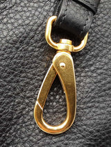 Prada Logo Hobo Bag In Black Vitello Phenix Leather & Striped Strap Fw1225ixzdu