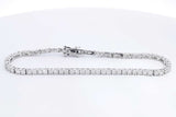 Approx. 3.55ctw Lab Grown Diamond Tennis Bracelet 925 Silver 6.8g Eb1124wixsa