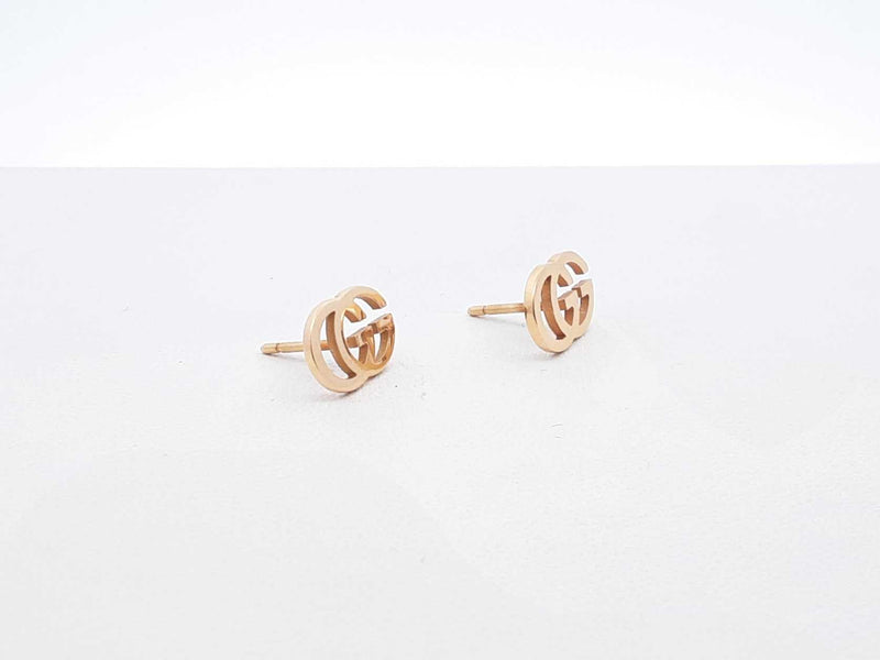 Gucci Running Gg Stud Earrings In 18k Yellow Gold 1.9 Grams Fw0925llzdu