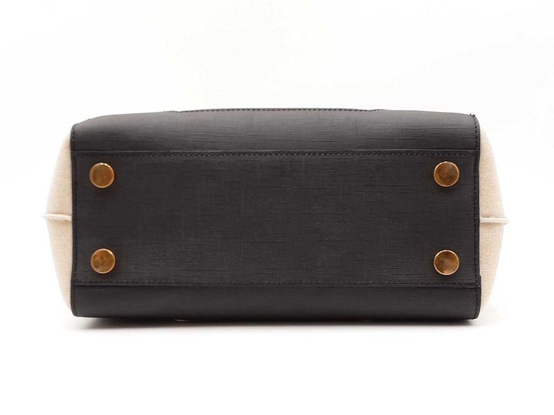 Balmain B-buzz Tote Bag In Canvas & Leather Fw0925pzxdu