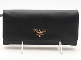 Prada Saffiano Leather Wallet Black Aa1125orzsa