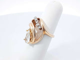 1.37 Cttw Pear-cut Diamond & 14k Yellow Gold Swirl Ring 8.2 Grams Size 5.5 Fw0526orzxdu