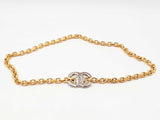 Chanel Cc Logo Silver-tone Belt Buckle & Gold-tone Chain Belt Fw0725ixzdu