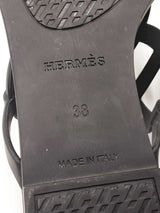 Hermès Egerie Chaine D'ancre Sandals In Black Tpu Rubber Size 7.5 Fw1026oxzdu