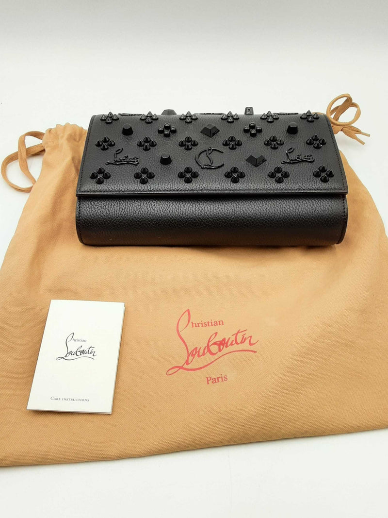 Christian Louboutin Paloma Black Leather Clutch Eb1224oxzdu