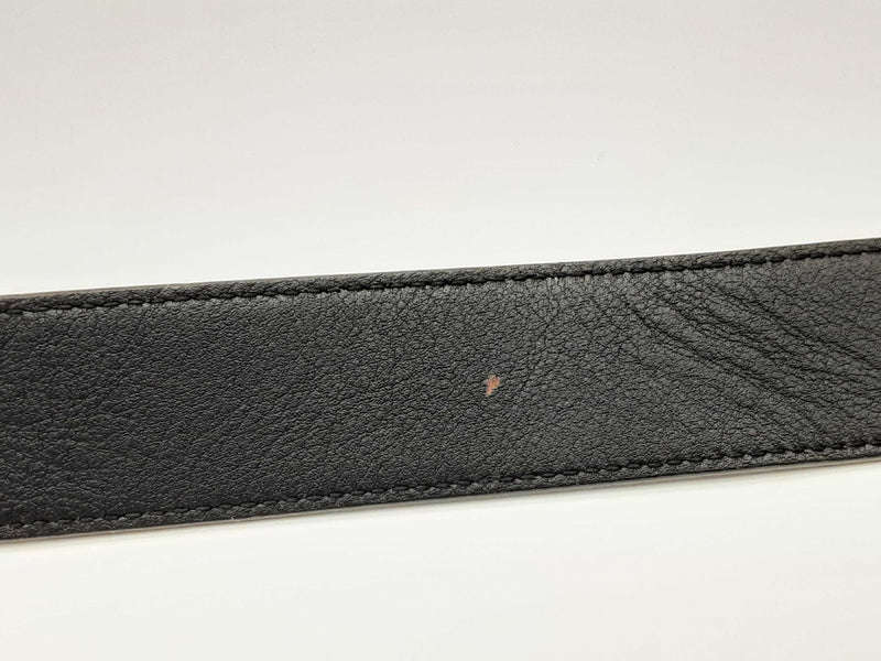 Yves Saint Laurent Ysl Cassandre Black Croc Embossed Leather Belt 80 Do0125loxde