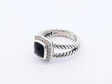 David Yurman Onyx, Diamond & Sterling Silver Petite Albion Ring 5.3 Grams Size 6.25 Fw0525oxzdu
