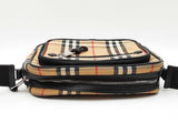 Burberry Paddy Camera Bag In Vintage Check Canvas & Black Leather Fw0826ozxdu