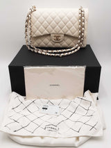 Chanel White Caviar Quilted Leather Double Flap Shoulder Bag Eb0126prxzsa