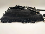 Gucci 349195 2-way Bamboo Handle Black Suede Fringe Hobo Tote Bag Do0424ixzde