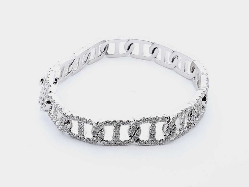 18k White Gold 36.7g 7cttw 7.25 Inch Diamond Link Bracelet Do0123iixzde