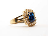 18k Yellow Gold 8.1g .18cttw Size 9.5 Diamond & Blue Topaz Ring 144020008303