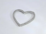 0.58 Cttw Diamond & 10k White Gold Open Heart Pendant 2.6 Grams Fw0625lrzdu