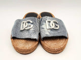 Dolce & Gabbana Medallion Denim Flat Espadrille Sandals Size Eu 38 Fw1224lxzsa