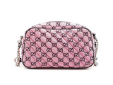 Gucci Gg Marmont Diagonal-quilted Canvas Shoulder Bag In Pink Fw0825ozxdu