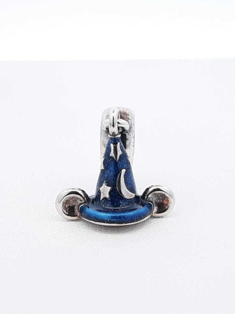 Pandora Sorceror Mickey Hat Charm In Sterling Silver & Enamel 3.6 Gram Fw0625wdu