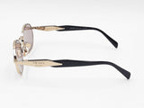 Prada Gold-tone Metal & Black Acetate Full Rim Oval Sunglasses Fw0226szdu