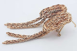 14k Yellow Gold Waterfall Tassel Omega Back Earrings 10.7 Grams Eb0426cxzsa