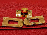 Hermes Kelly To Go Red Chevre Mysore Gold Hardware Clutch Do1124lxzxde