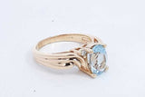 Light Blue Gemstone Ring In 14k Yellow Gold 4.7 Grams Size 6.75 Eb0824lrxsa