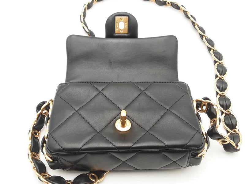 Chanel Mini Flap Bag With Cc Chain Black Handbag Aa0625wxzxsa