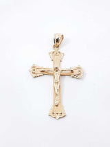 14k Yellow Gold Baroque Crucifix Pendant 2.1 Grams Fw0826lczdu