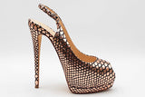 Giuseppe Zanotti Metallic Rose Gold Embossed Leather Heels Size 39 Eb0825pxdu