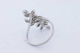 0.14cttw Diamond Leaf Vine Ring 14k White Gold 3.8 Grams Size 8.25 Eb0926orxde