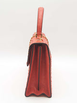 Gucci Sylvie 1969 Blood Orange Ostrich Leather Top Handle Bag Sd0925oozxde