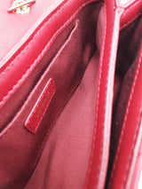 Versace Kleio Quilted Red Leather Crossbody Bag Eb0326pxzsa