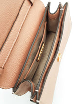 Tory Burch Britten Small Saddle Bag In Pink Pebbled Leather Fw0826lxzdu