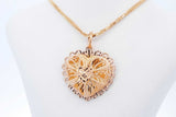 21k Yellow Gold Chain & Filigree Heart Pendant 18.3 Grams 24 Inch Eb0626oorxde