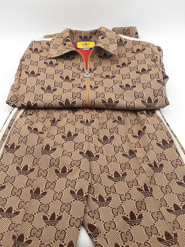 Gucci X Adidas Gg Trucker Suit Set Brown Size Medium Aa0825pezsa