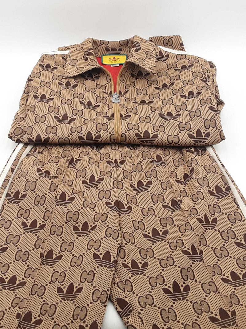 Gucci X Adidas Gg Trucker Suit Set Brown Size Medium Aa0825pezsa