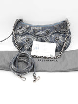 Balenciaga Denim Bb Monogram Le Cagole Shoulder Bag Eb0624ixzdu