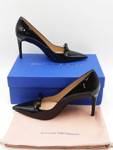 Stuart Weitzman Felicity Black Patent Leather Heels Size 8.5 Aa Eb1225erdu
