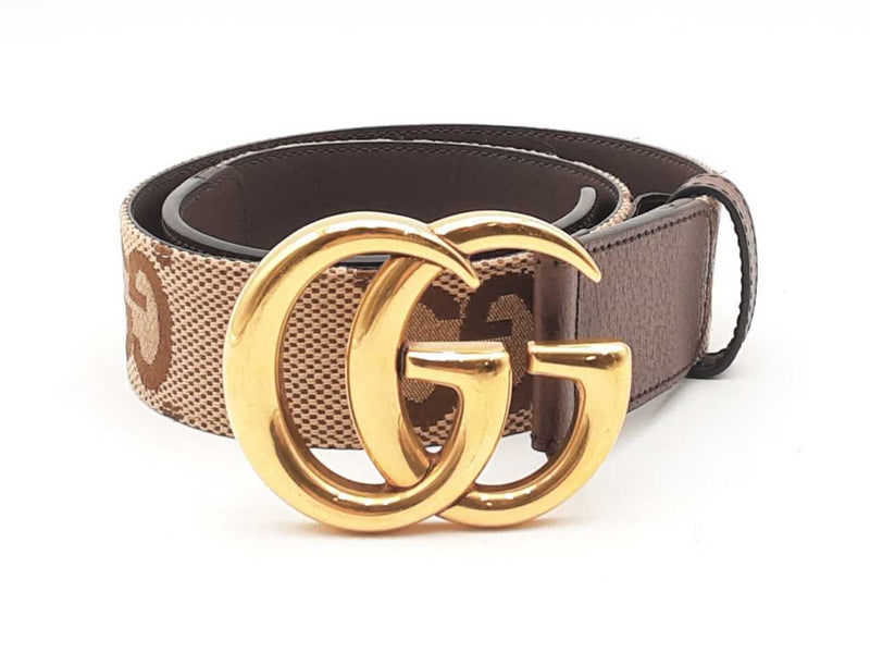 Gucci Marmont Jumbo Gg Wide Canvas & Leather Belt & Gold-tone Buckle Fw0125lxzsa