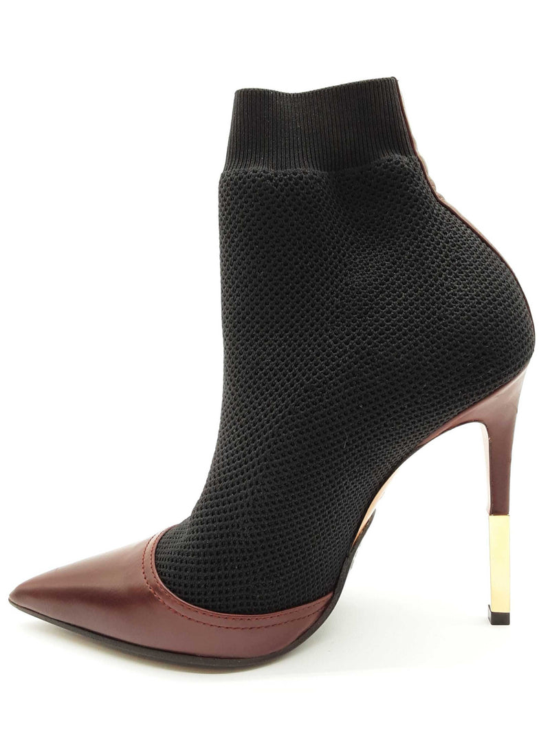 Balmain Black Red Ankle Sock Heels Size Eu/it 36.5 Do0525lxzde